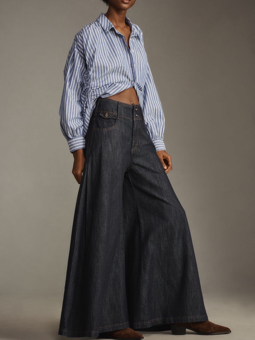 NWOT Wide-Leg Dark Indigo Women’s Jeans - Black - Picture 4 of 8